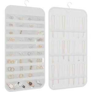 Hanging Jewelry Organizer Necklace Holder Earring Ring Bracelet Storage White